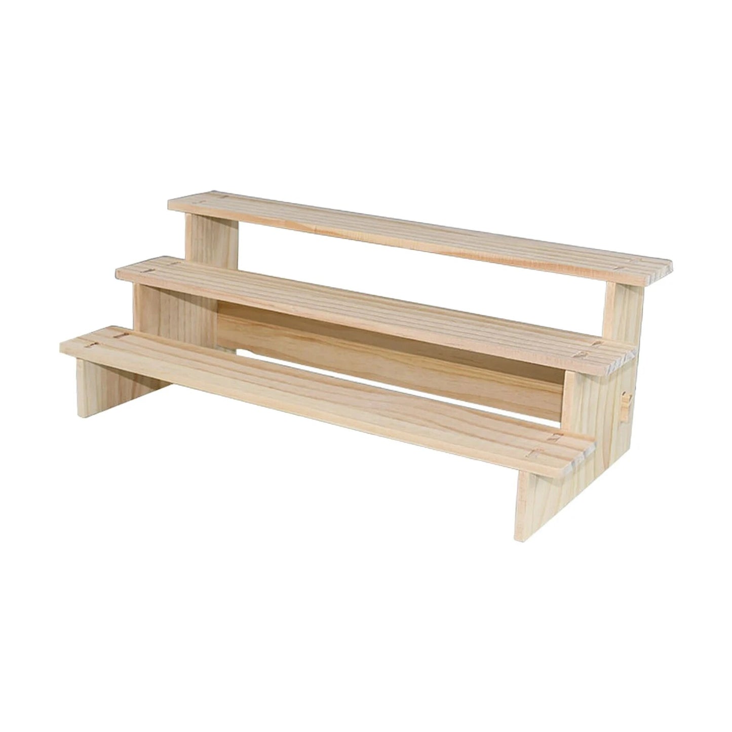 Tiered Wooden Display Riser Stand, 3-4 Step Shelf for Collectibles