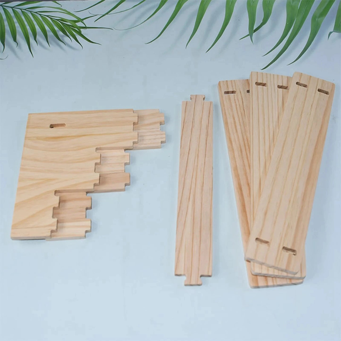 Tiered Wooden Display Riser Stand, 3-4 Step Shelf for Collectibles