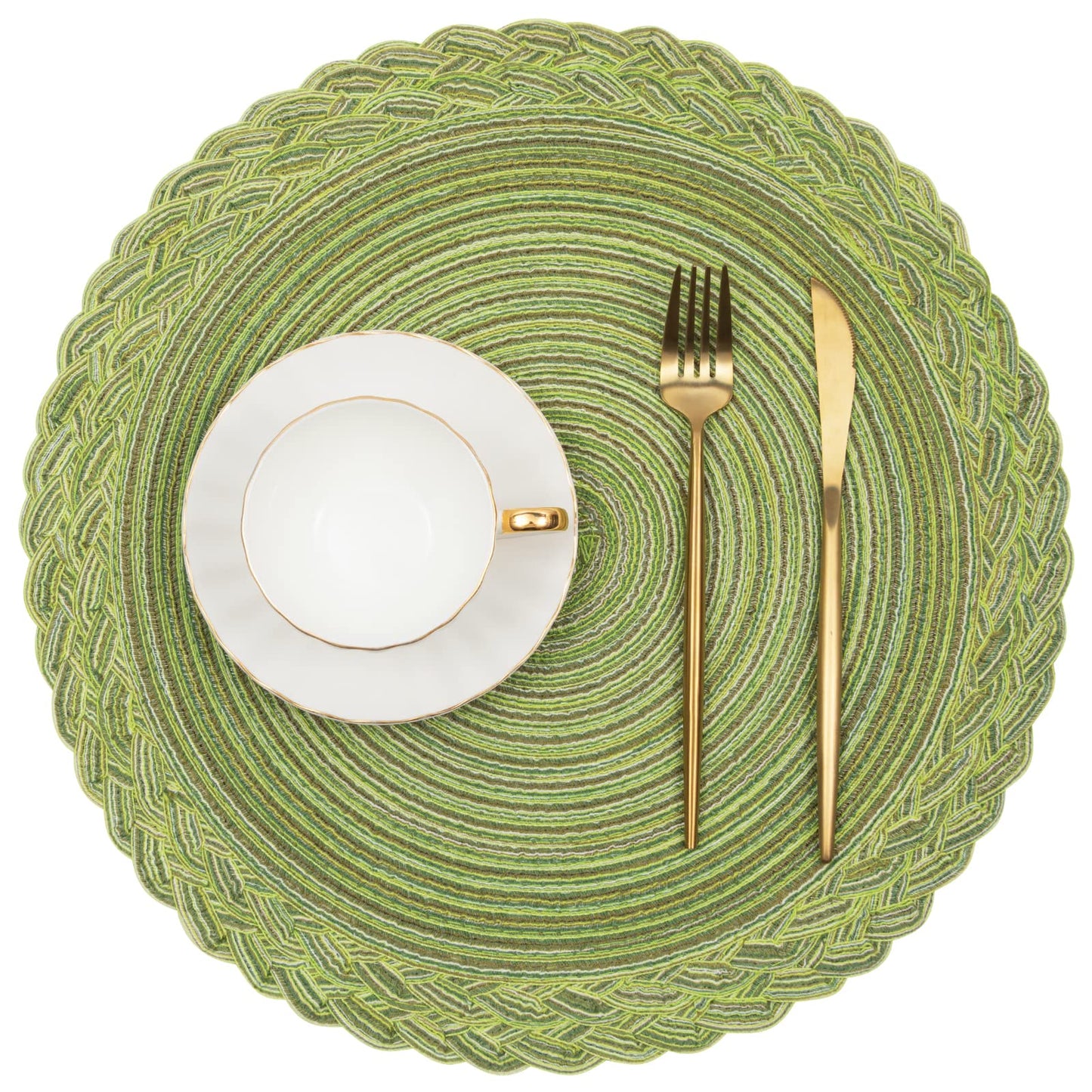 Round Braided Placemats Set of 4 — Heat-Insulating Table Mats