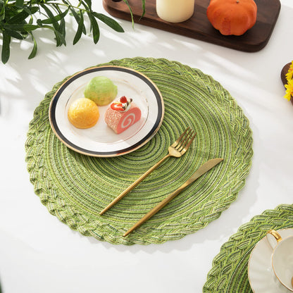 Round Braided Placemats Set of 4 — Heat-Insulating Table Mats