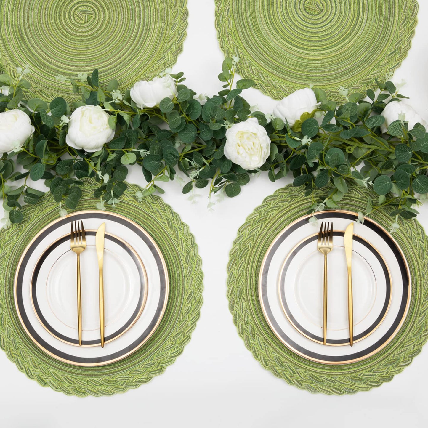 Round Braided Placemats Set of 4 — Heat-Insulating Table Mats