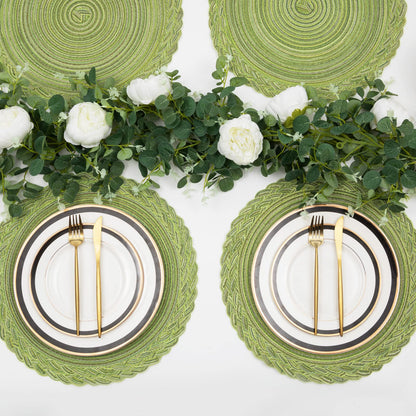 Round Braided Placemats Set of 4 — Heat-Insulating Table Mats
