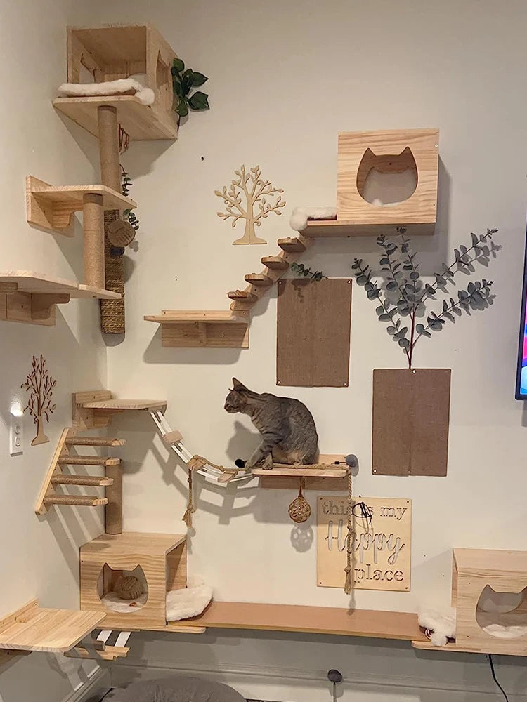 Wall-Mounted Cat Climbing Steps & Stairway Wall Furniture