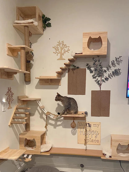 Wall-Mounted Cat Climbing Steps & Stairway Wall Furniture