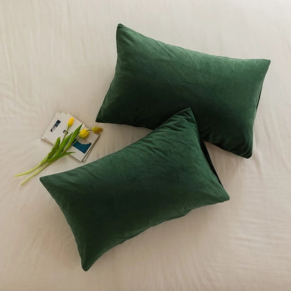 Soft Velvet Throw Pillow Covers — Solid Cushion Covers for Sofa