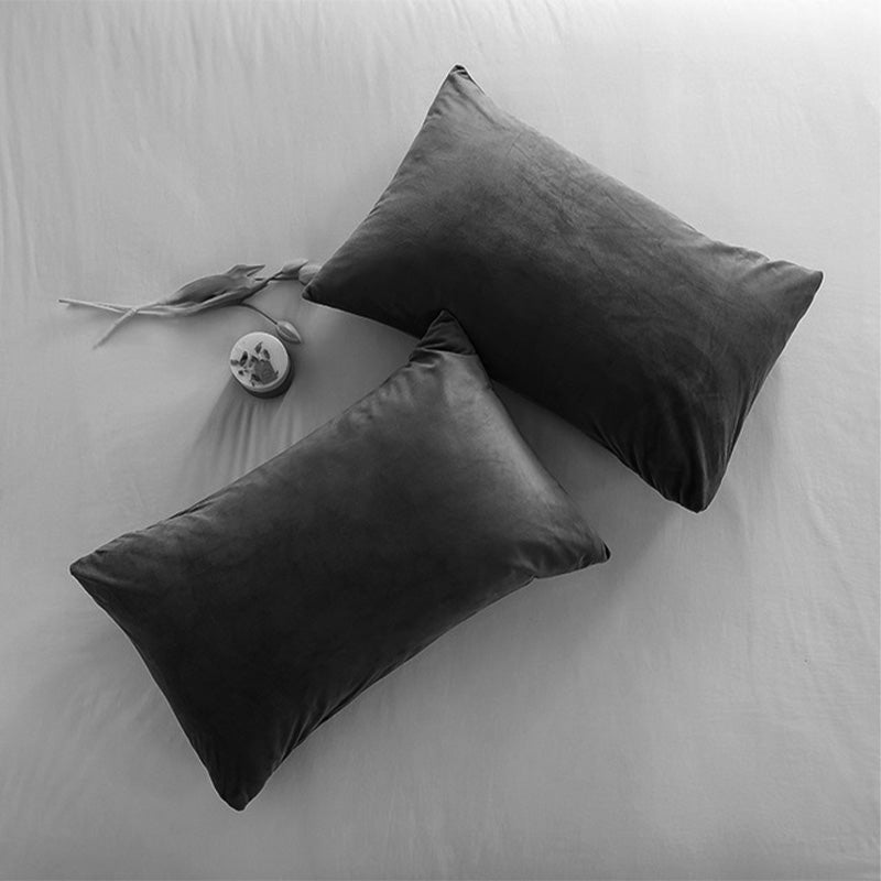 Soft Velvet Throw Pillow Covers — Solid Cushion Covers for Sofa