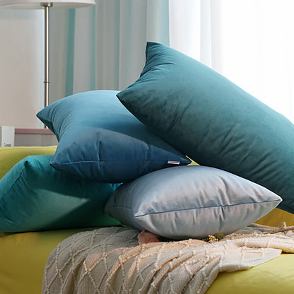 Soft Velvet Throw Pillow Covers — Solid Cushion Covers for Sofa