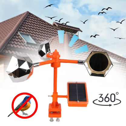 Solar Wind-Powered Bird Repeller 360 Spinning Outdoor Deterrent