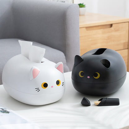 Cute Cat Tissue Box - Kawaii Kitten Napkin Holder Ornament