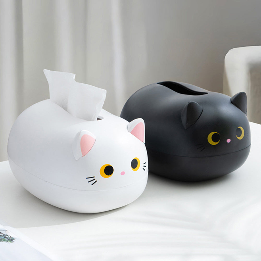 Cute Cat Tissue Box - Kawaii Kitten Napkin Holder Ornament