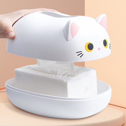 Cute Cat Tissue Box - Kawaii Kitten Napkin Holder Ornament