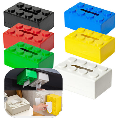 Building Block Tissue Box, Wall-Mount Retro Napkin Holder