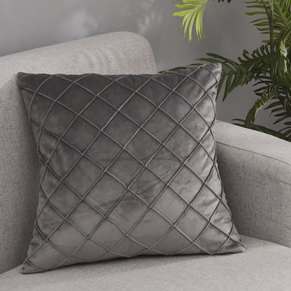 Velvet Pintuck Throw Pillow Covers — Soft Gray Cushion Covers