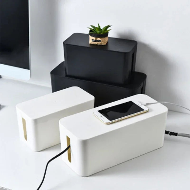 Cable Management Box, Desk Power Strip & Cord Hider, Dustproof