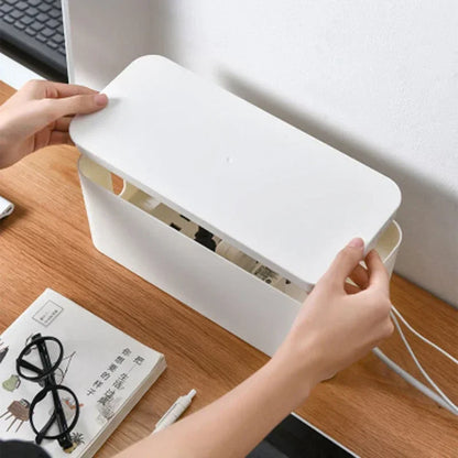 Cable Management Box, Desk Power Strip & Cord Hider, Dustproof