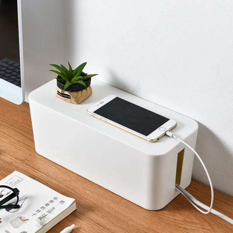 Cable Management Box, Desk Power Strip & Cord Hider, Dustproof