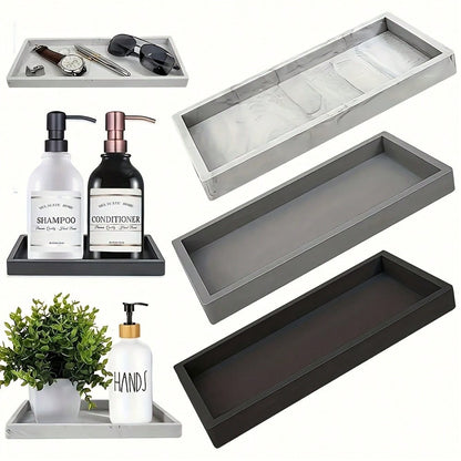 Silicone Bathroom Tray Vanity Organizer for Soap & Jewelry