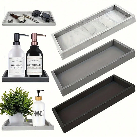 Silicone Bathroom Tray Vanity Organizer for Soap & Jewelry