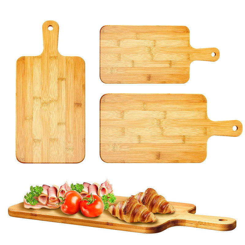Bamboo Cutting Board with Handle — Large Wooden Serving & Chopping Board