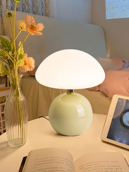 Mushroom Table Lamp - Cute Bedside Night Light with USB Plug