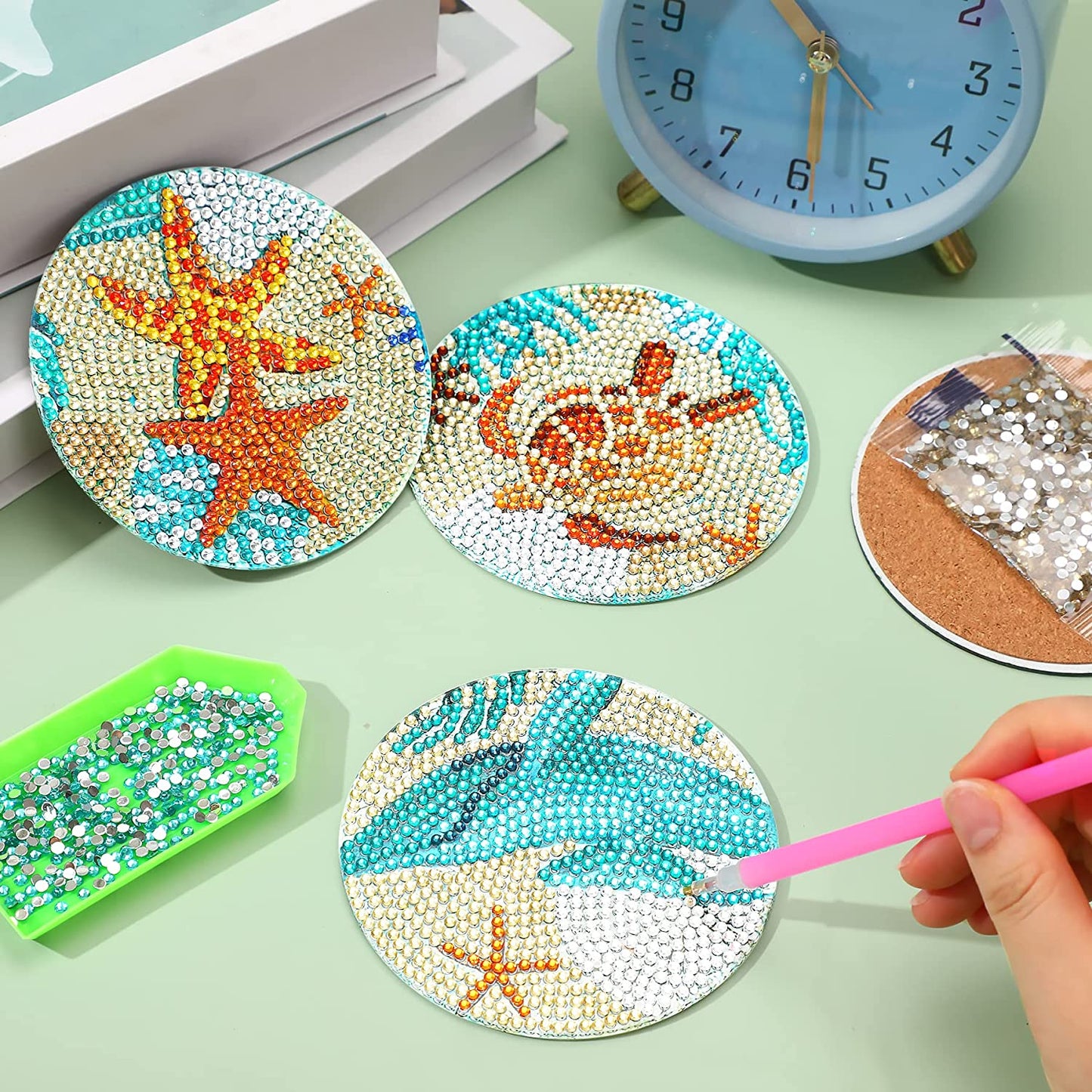 DIY Diamond Painting Coasters Kit — Set of 8 Ocean Animal Coasters