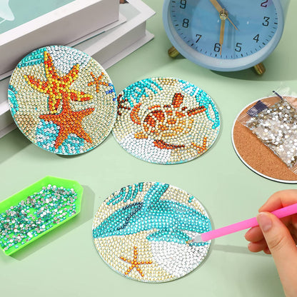 DIY Diamond Painting Coasters Kit — Set of 8 Ocean Animal Coasters