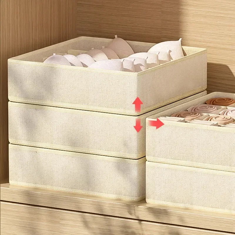 Foldable Drawer Organizer Bins, Bra & Underwear Storage Dividers
