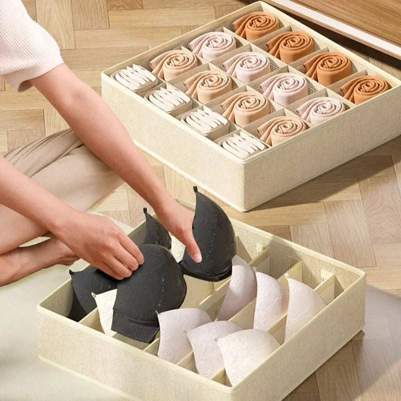 Foldable Drawer Organizer Bins, Bra & Underwear Storage Dividers