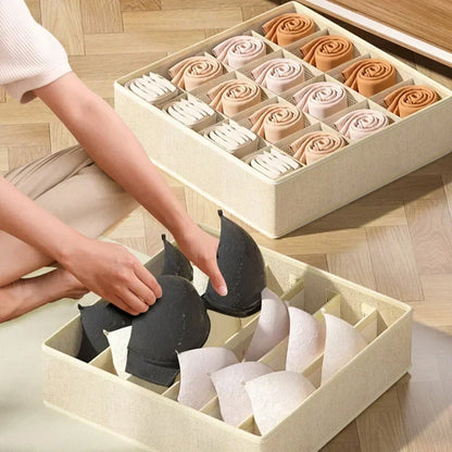 Foldable Drawer Organizer Bins, Bra & Underwear Storage Dividers