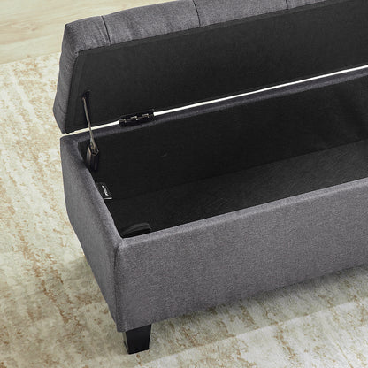 42" Tufted Storage Ottoman Bench — Upholstered Entryway Seat