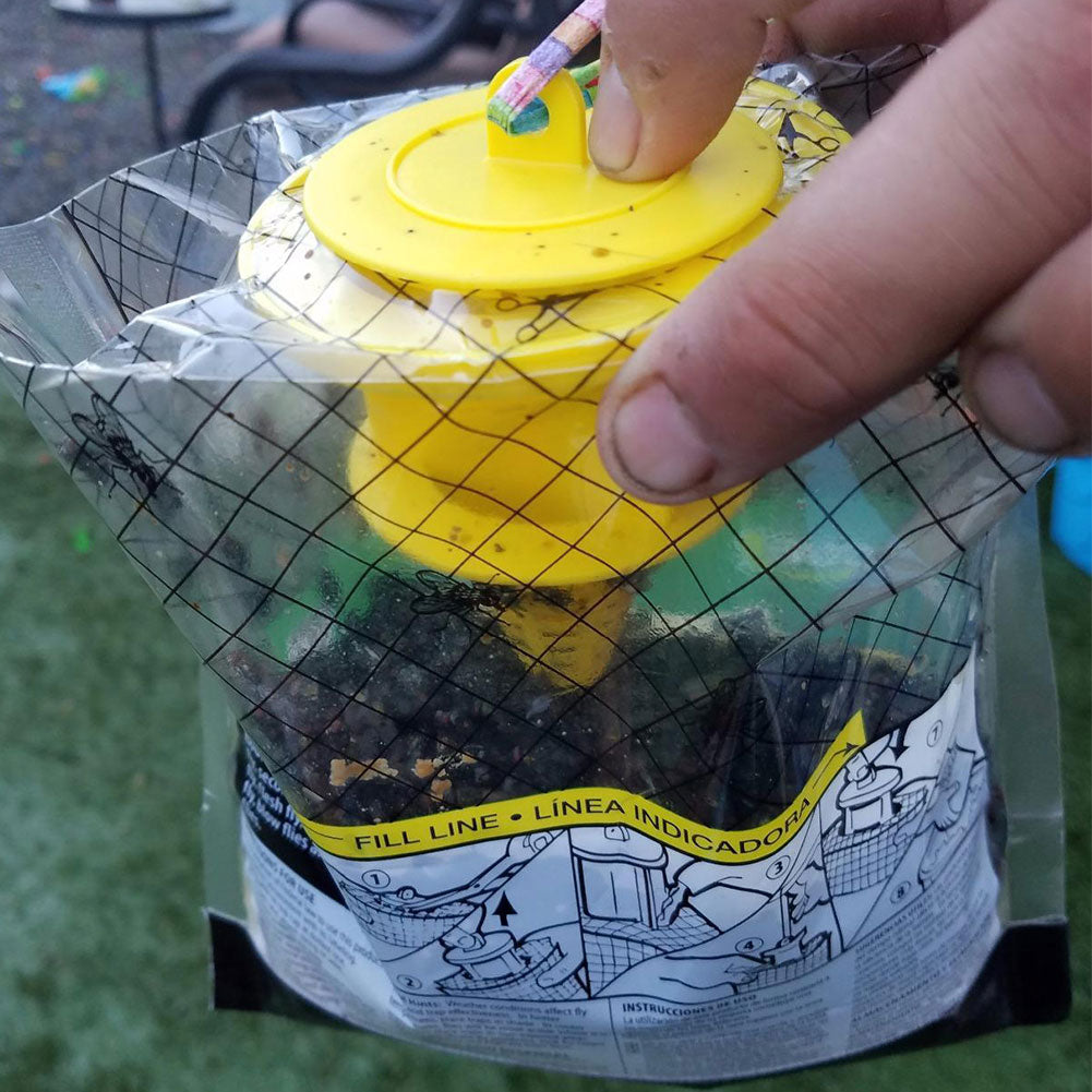 Disposable Hanging Fly Trap Bag - Outdoor Non-Toxic Fly Catcher with B