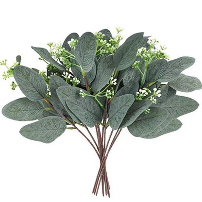 Artificial Seeded Eucalyptus Leaves — Faux Greenery Stems