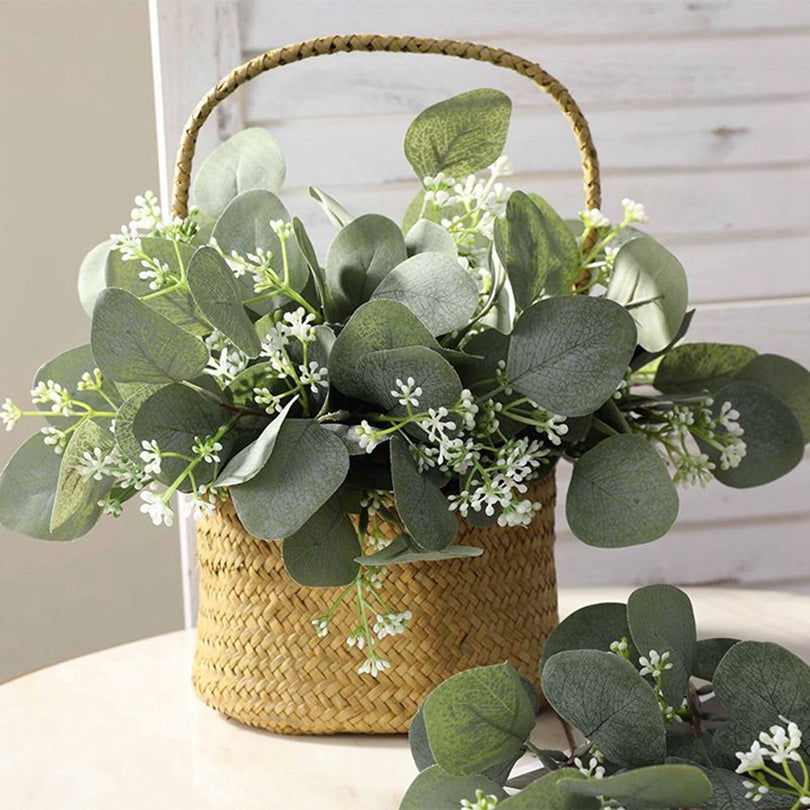 Artificial Seeded Eucalyptus Leaves — Faux Greenery Stems