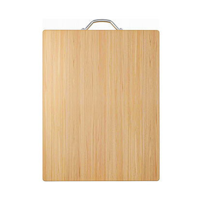 Thick Double-Sided Bamboo Cutting Board with Steel Handle for Kitchen
