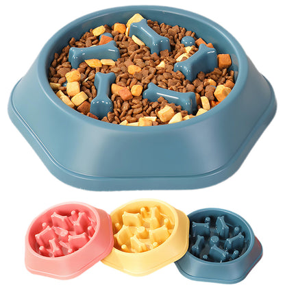 Slow Feeder Dog Bowl, Anti-Gulp Maze Pet Food Bowl with Non-Slip Base