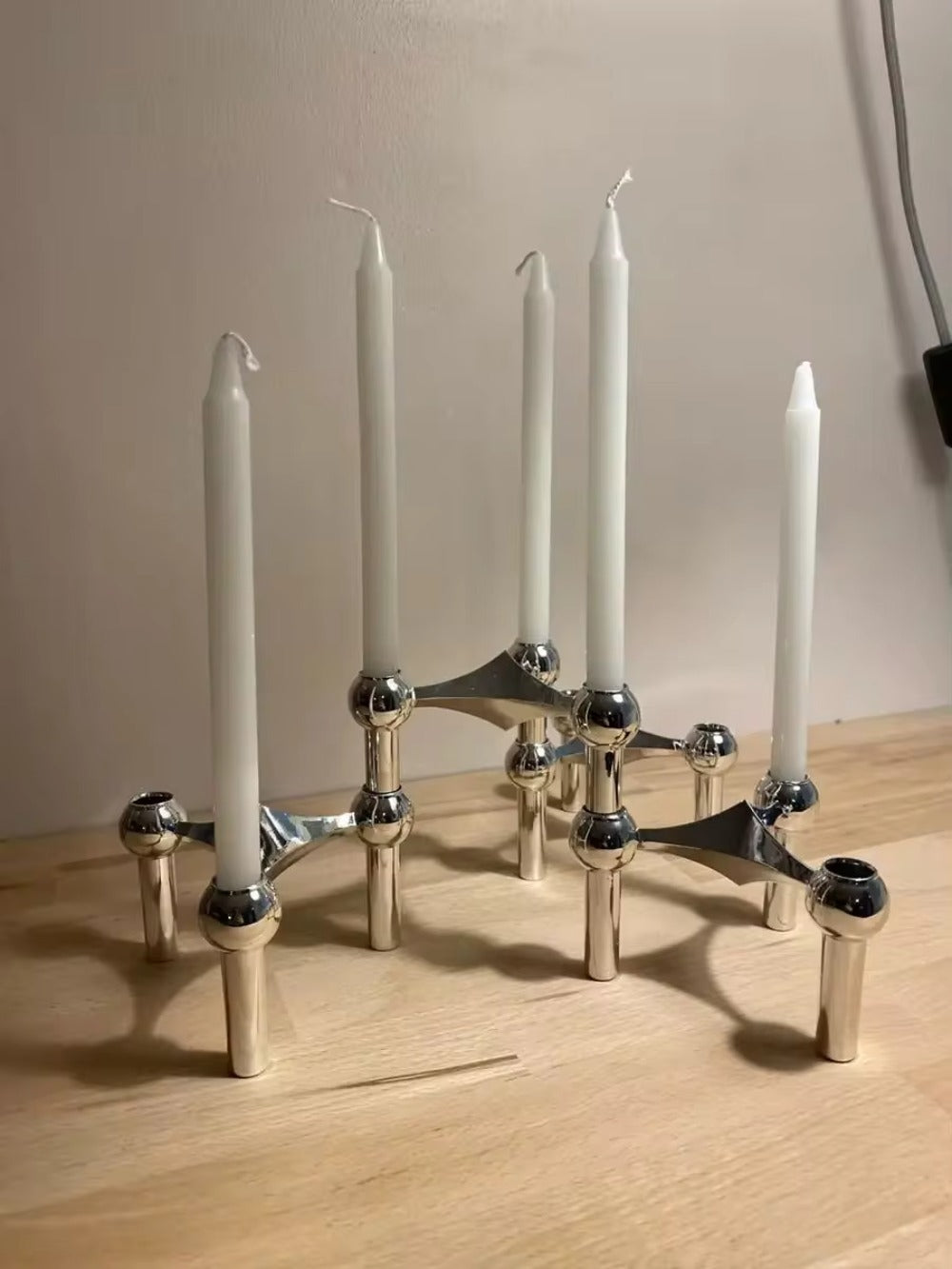 Modern Metal Candle Holder Set Geometric Nordic Candlesticks
