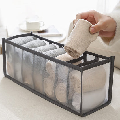 Foldable Drawer Organizer Bins, Mesh Closet Storage Dividers