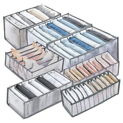 Foldable Drawer Organizer Bins, Mesh Closet Storage Dividers