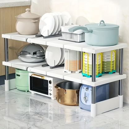 Adjustable Under Sink Storage Rack, Expandable Cabinet Shelf