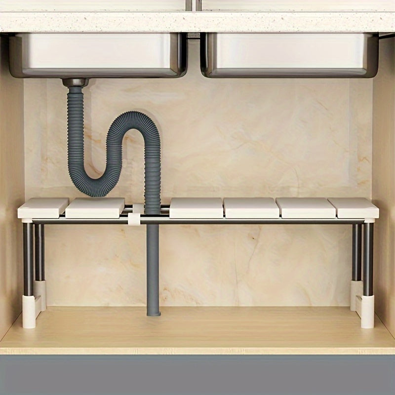 Adjustable Under Sink Storage Rack, Expandable Cabinet Shelf