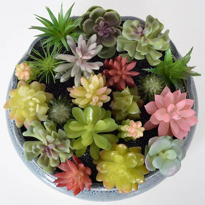 12-Piece Faux Succulent Plants, Realistic Green Garden Picks