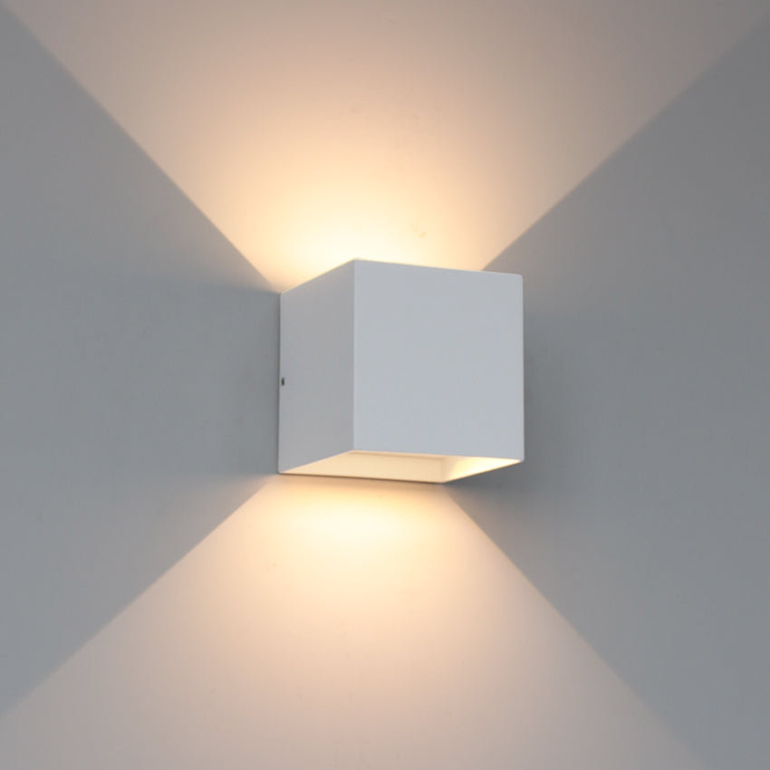 LED Cube Wall Sconce, Up and Down Light for Indoor and Outdoor