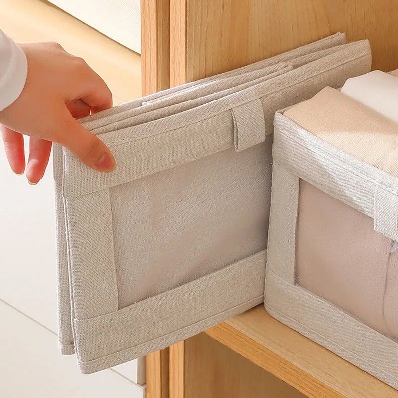 Drawer Storage Organizer with Window, Foldable Closet Bin