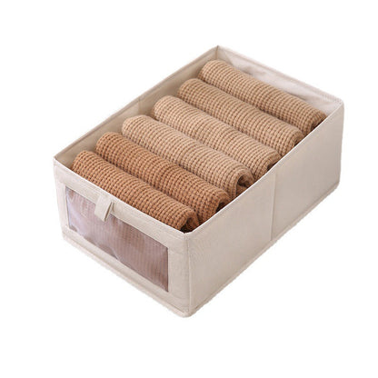 Drawer Storage Organizer with Window, Foldable Closet Bin