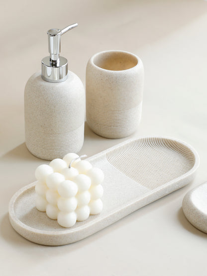 5-Piece Bathroom Accessories Set Soap Dispenser, Cups & Tray