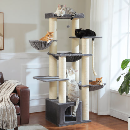 Large Multi-Level Cat Tree Tower for Big Cats With Condo and Perches