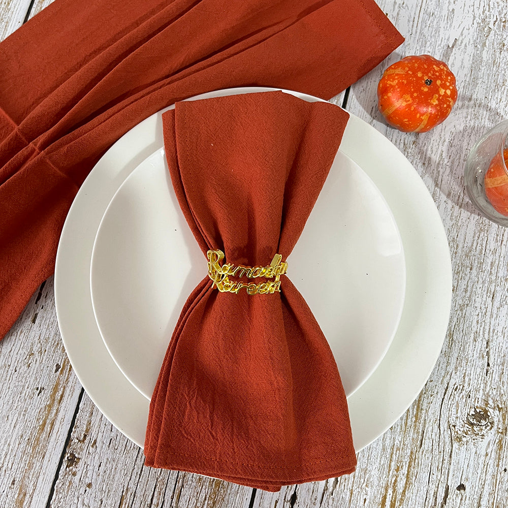 Set of 6 Cotton Cloth Napkins — Holiday Christmas Dinner Linens