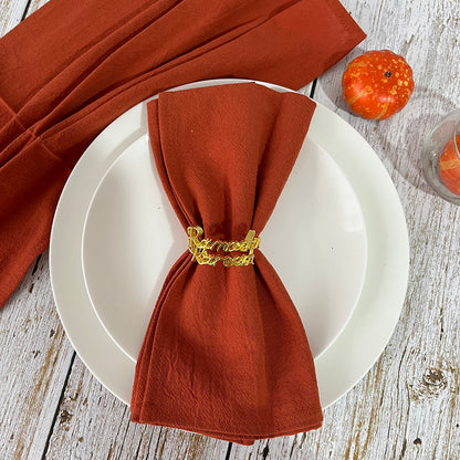 Set of 6 Cotton Cloth Napkins — Holiday Christmas Dinner Linens