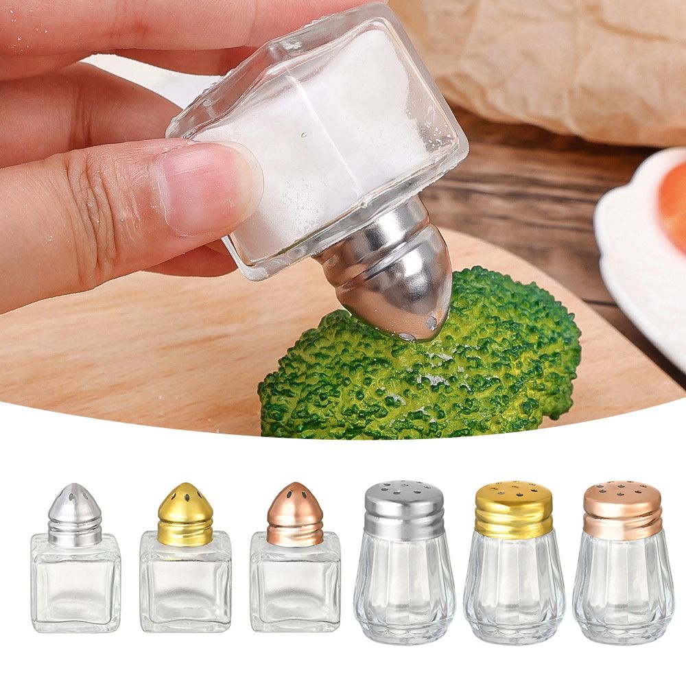 Mini Glass Spice Jars Transparent Seasoning Shaker Bottles