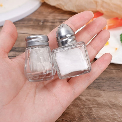 Mini Glass Spice Jars Transparent Seasoning Shaker Bottles